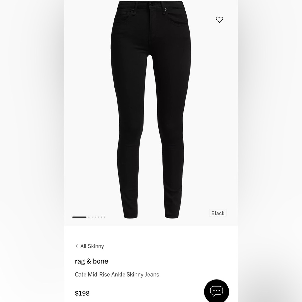 Rag & Bone Cate Midrise skinny jeans size 26